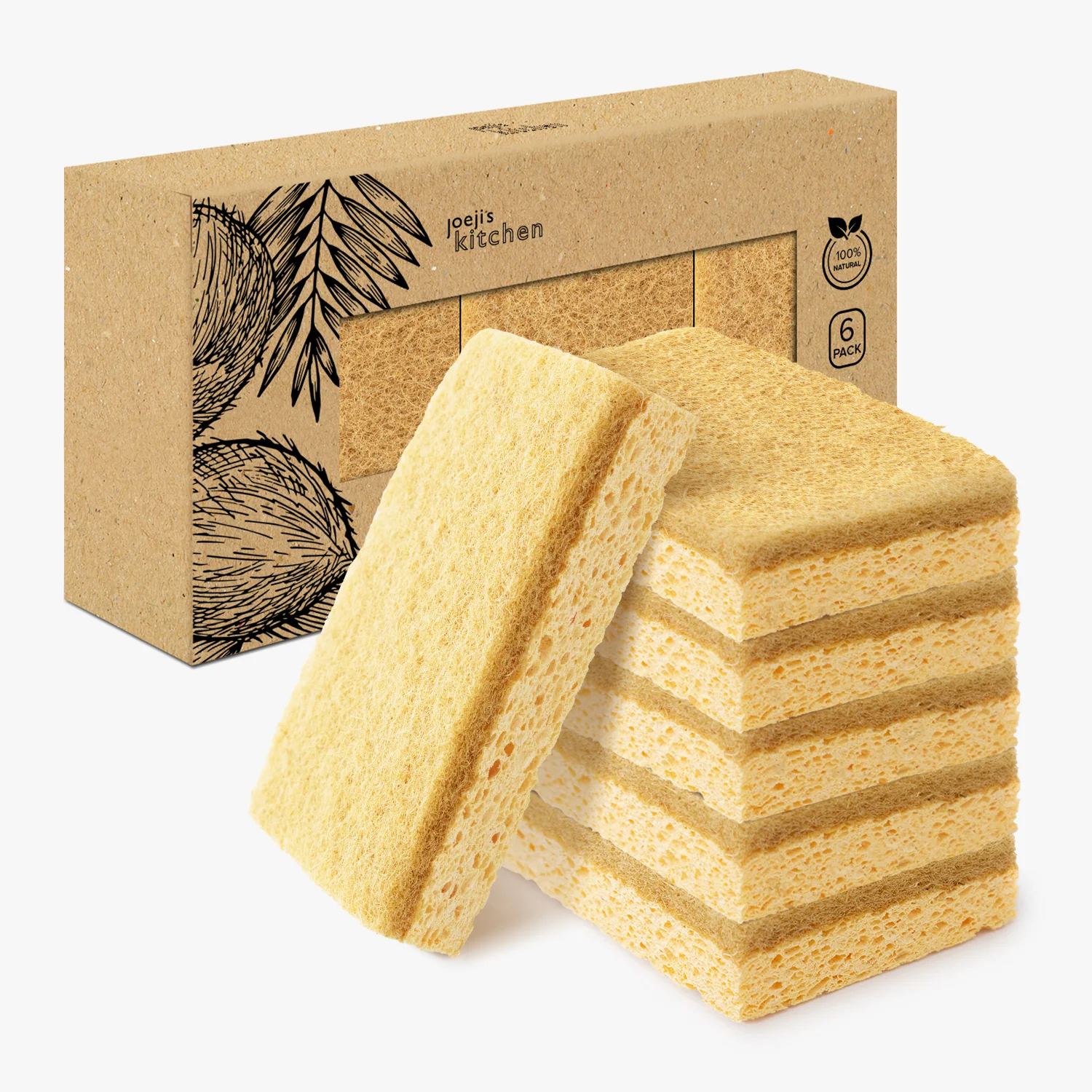 Sponges 6-pack dual side scrubber soft foam kitchen cleaning